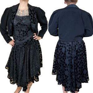 VINTAGE Creation Ali 80s Black Party Dress